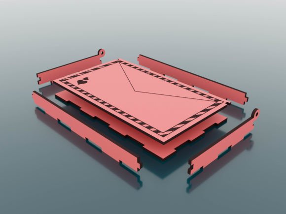 imagem do arquivo vetor para download Envelope Cortado a Laser com Aba