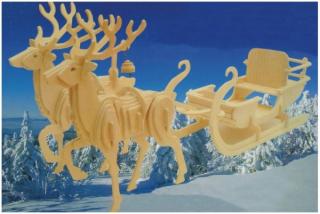 imagem do arquivo vetor para download Escultura Vetorial Natal Trenó com Duas Renas