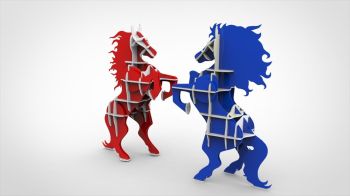imagem do arquivo vetor para download Estante cavalo rampante