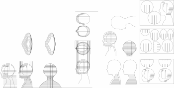 imagem do arquivo vetor para download Estudo Vetorial Perfis Humanos com Padrões Geométr