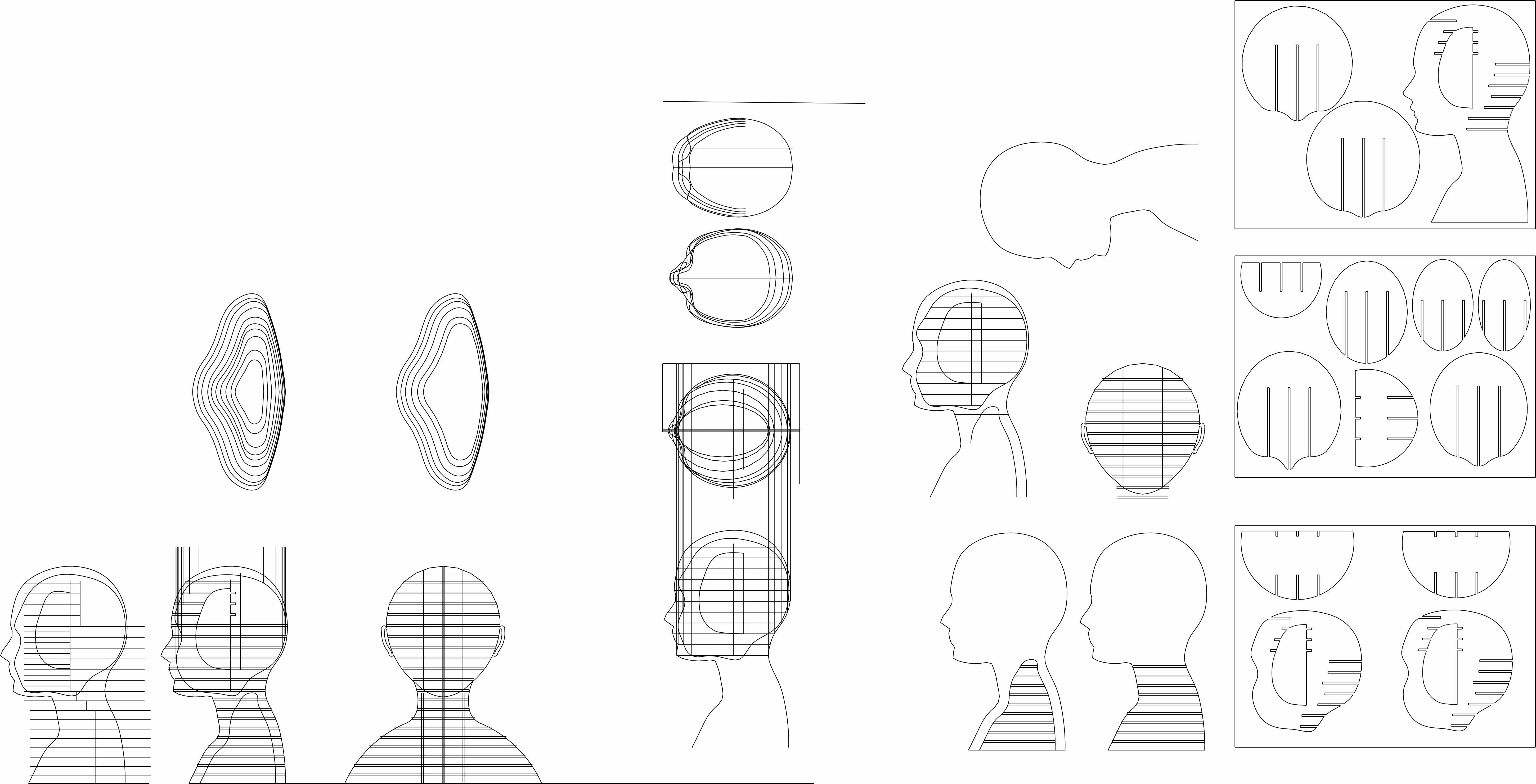imagem do arquivo vetor para download Estudo Vetorial Perfis Humanos com Padrões Geométr
