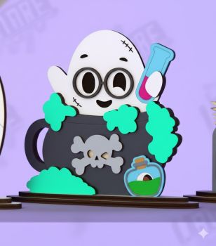 imagem do arquivo vetor para download Fantasminha decorativo