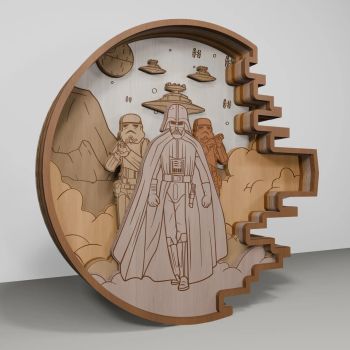 imagem do arquivo vetor para download Filme em camadas 3D em SVG, Space Wars