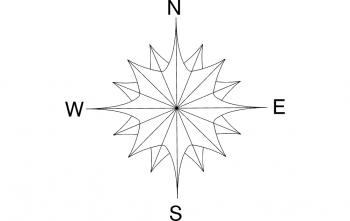 imagem do arquivo vetor para download Flor de bússola de seta do norte