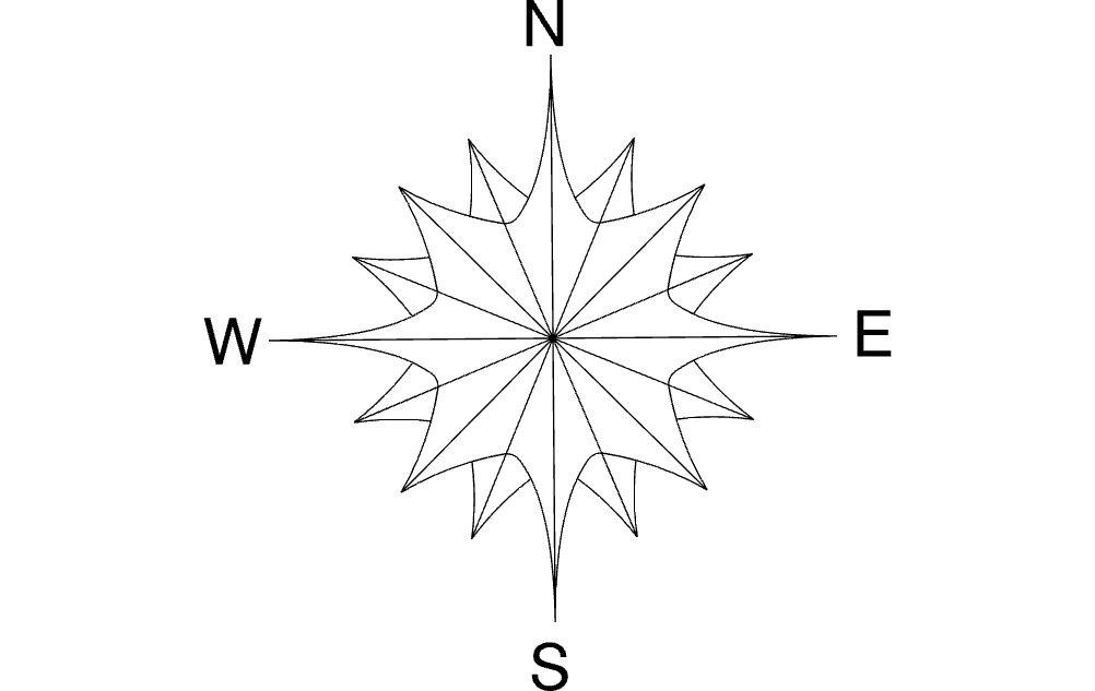 imagem do arquivo vetor para download Flor de bússola de seta do norte