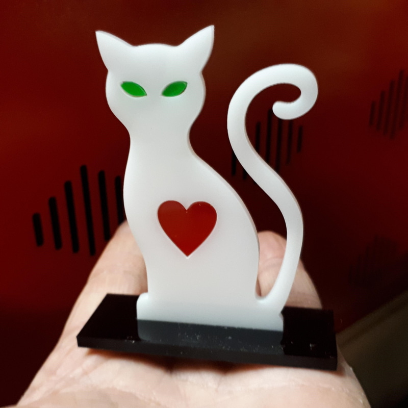 imagem do arquivo vetor para download Gato Fofo em Acrílico Cortado a Laser 