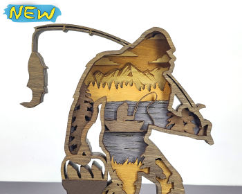 imagem do arquivo vetor para download Gorila pescador em Camadas Decorativo