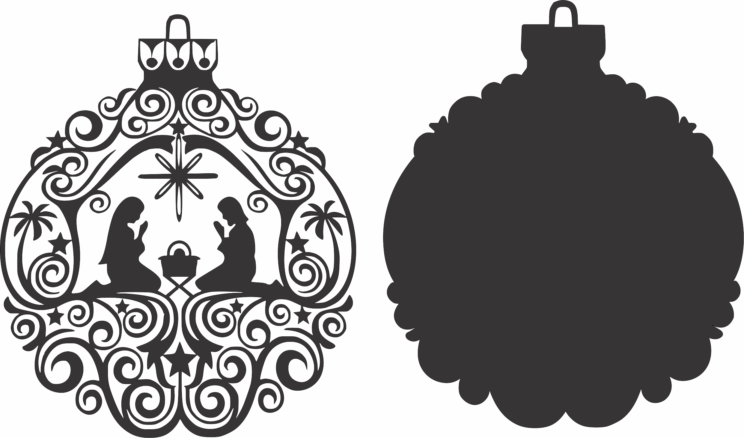 imagem do arquivo vetor para download Guirlanda com presépio