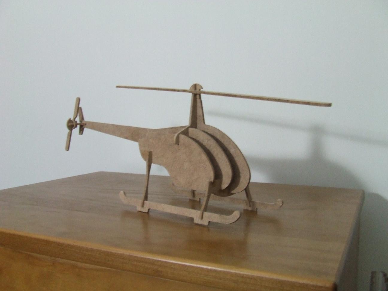 imagem do arquivo vetor para download Helicóptero de MDF