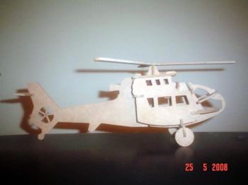 imagem do arquivo vetor para download Helicóptero de MDF
