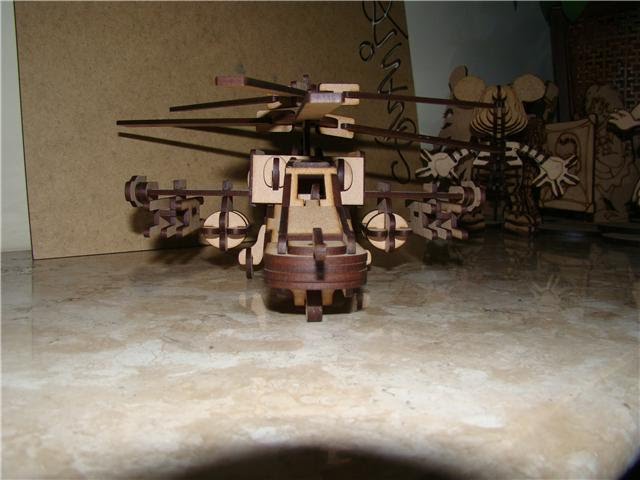 imagem do arquivo vetor para download Helicóptero de MDF