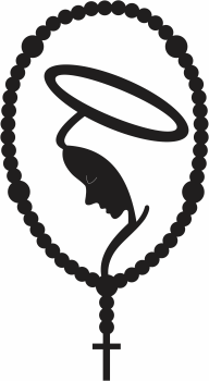 imagem do arquivo vetor para download Ícone Vetorial Maria com Rosário Oval