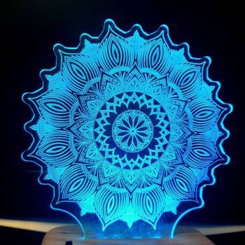 imagem do arquivo vetor para download Lâmpada de Ilusão 3D Mandala Estrela 