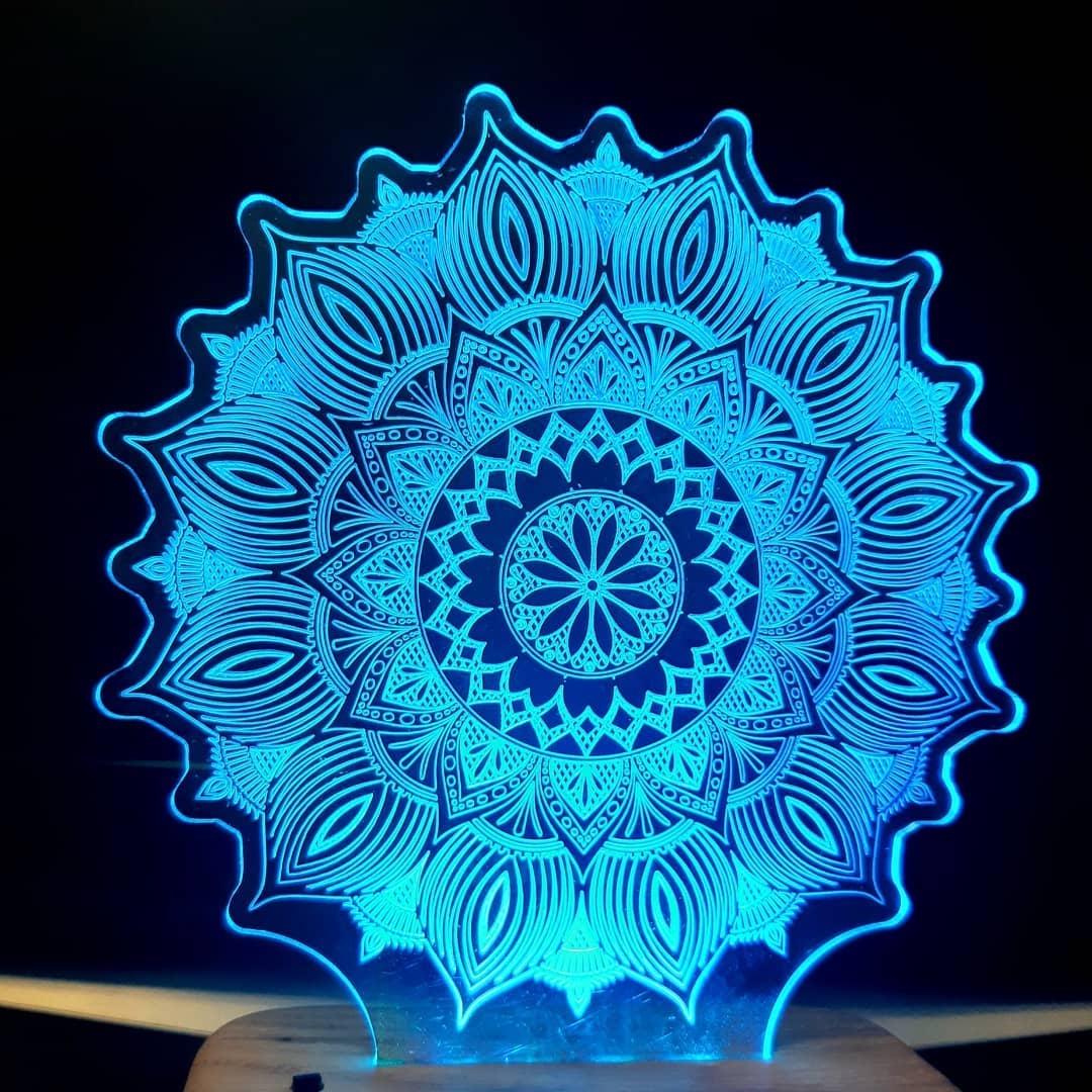 imagem do arquivo vetor para download Lâmpada de Ilusão 3D Mandala Estrela 