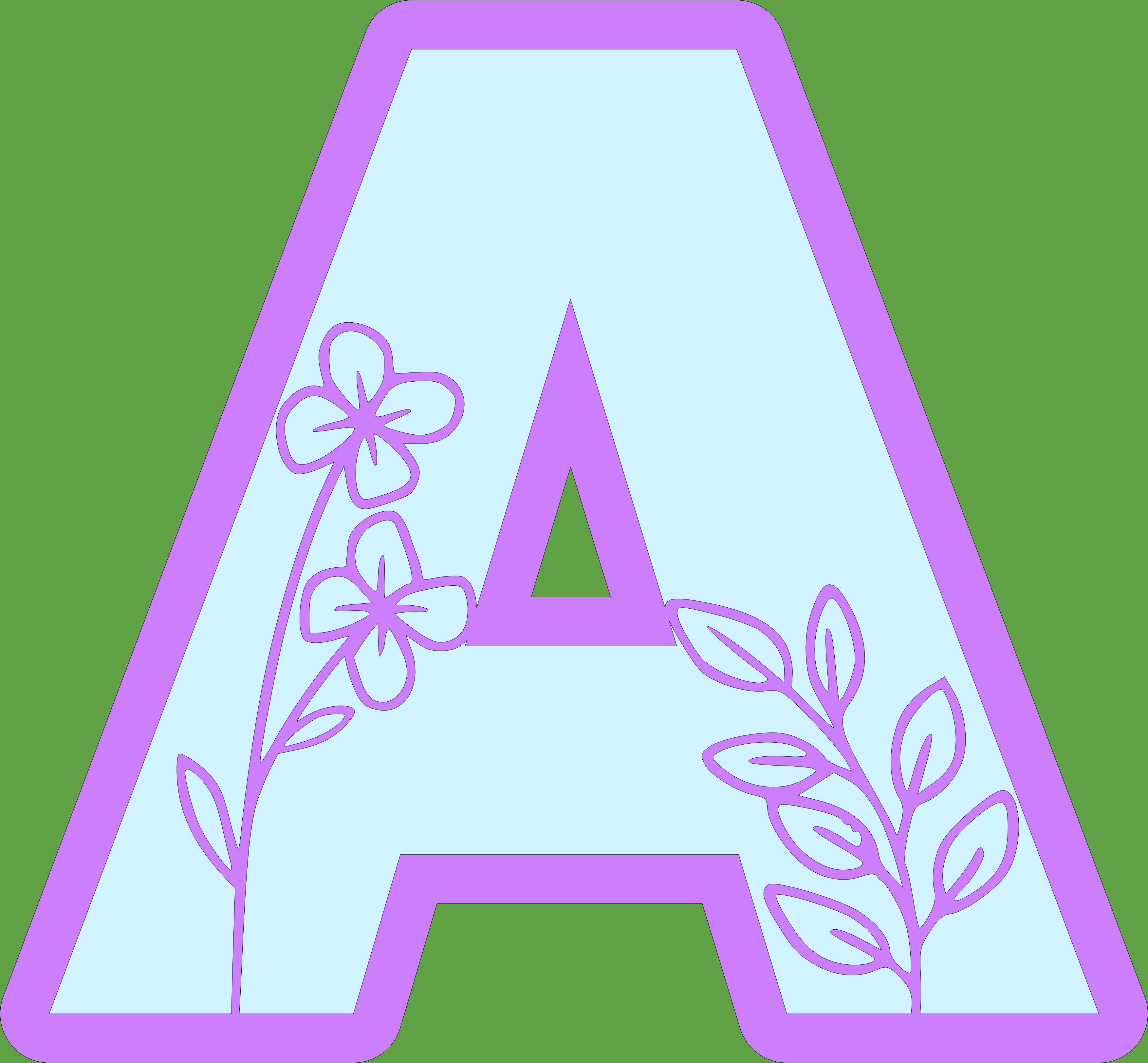imagem do arquivo vetor para download Letra A Floral 