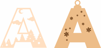 imagem do arquivo vetor para download Letra A Natalina para Decoração 