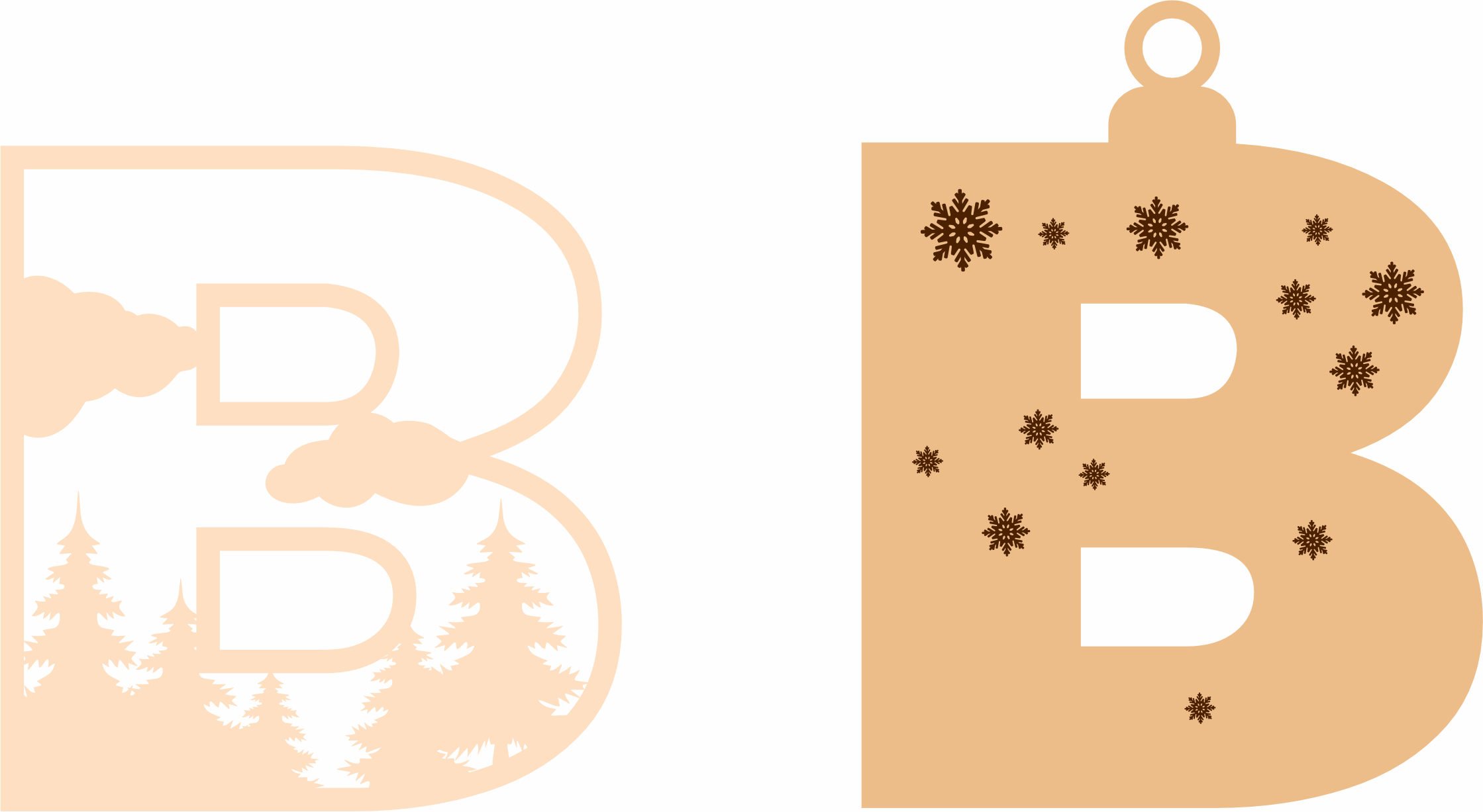 imagem do arquivo vetor para download Letra B Natalina para Decoração 