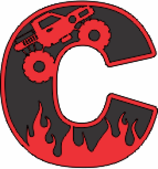 imagem do arquivo vetor para download Letra C em tema de caminhão