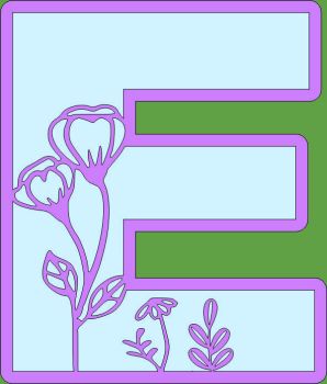 imagem do arquivo vetor para download Letra E Floral
