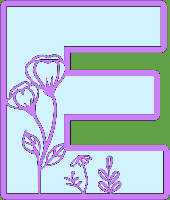 imagem do arquivo vetor para download Letra E Floral
