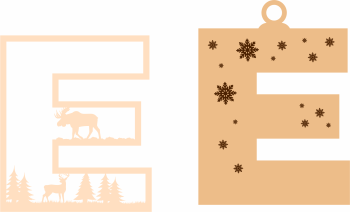 imagem do arquivo vetor para download Letra E Natalina para Decoração 