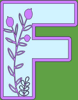 imagem do arquivo vetor para download Letra Floral F