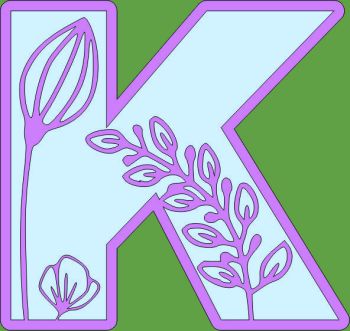 imagem do arquivo vetor para download Letra Floral K