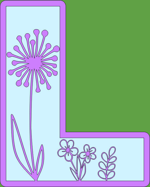 imagem do arquivo vetor para download Letra Floral L