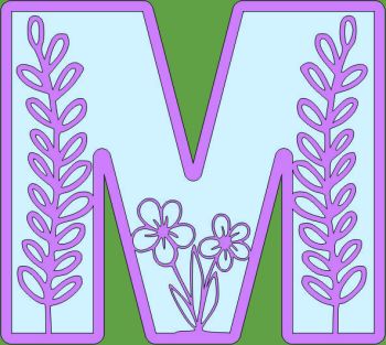 imagem do arquivo vetor para download Letra Floral M