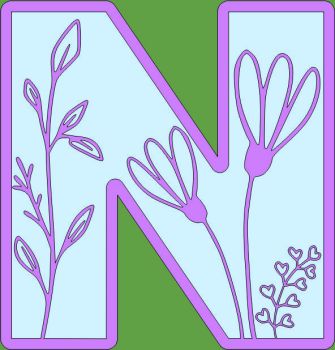 imagem do arquivo vetor para download Letra Floral N