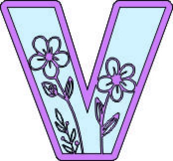 imagem do arquivo vetor para download Letra Floral V
