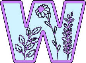 imagem do arquivo vetor para download Letra Floral W