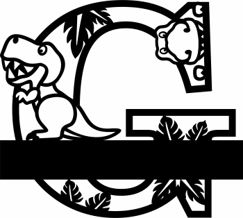 imagem do arquivo vetor para download Letra G decorativa de Dinossauro