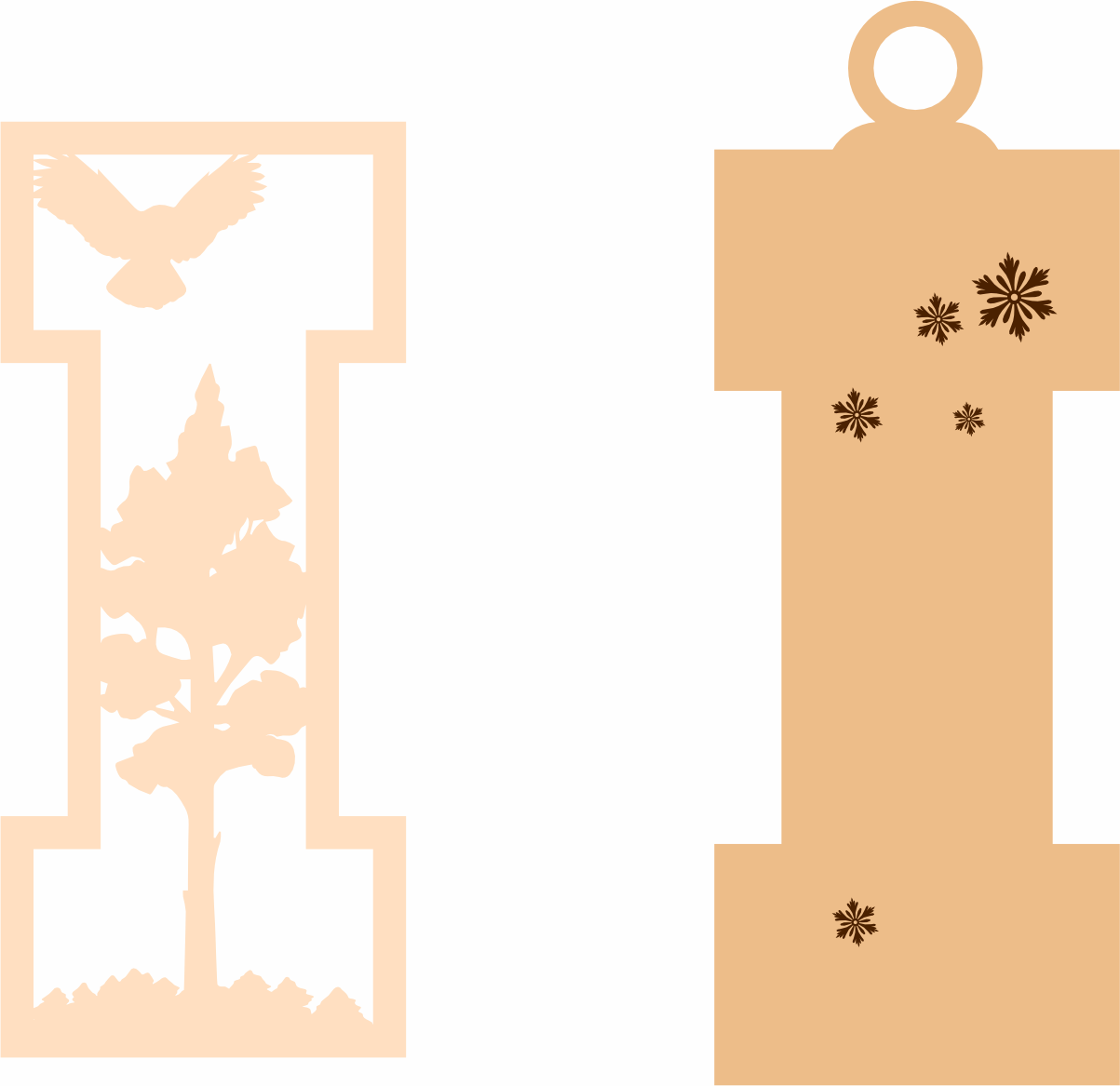 imagem do arquivo vetor para download Letra I Natalina para Decoração