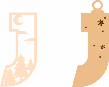 imagem do arquivo vetor para download Letra J Natalina para Decoração