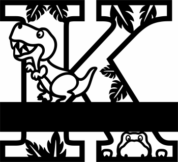 imagem do arquivo vetor para download Letra K decorativa de Dinossauro