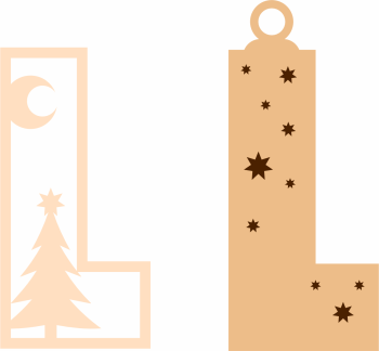 imagem do arquivo vetor para download Letra L Natalina para Decoração