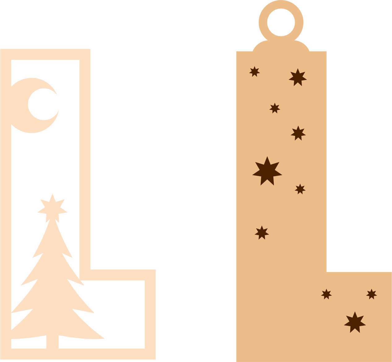 imagem do arquivo vetor para download Letra L Natalina para Decoração