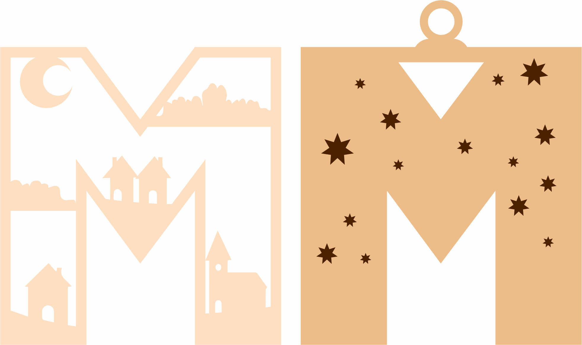 imagem do arquivo vetor para download Letra M Natalina para Decoração