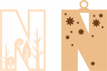 imagem do arquivo vetor para download Letra M Natalina para Decoração