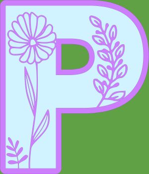 imagem do arquivo vetor para download Letra P Floral