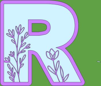 imagem do arquivo vetor para download Letra R Floral