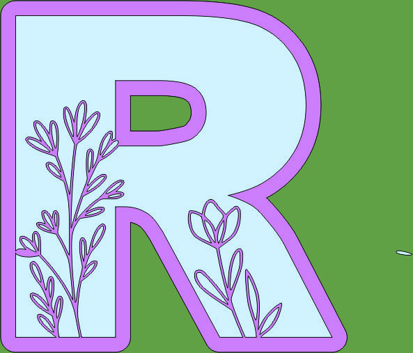 imagem do arquivo vetor para download Letra R Floral