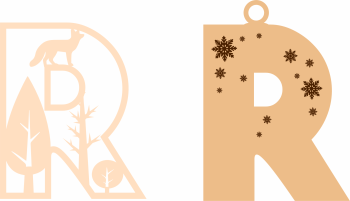 imagem do arquivo vetor para download Letra R Natalina para Decoração