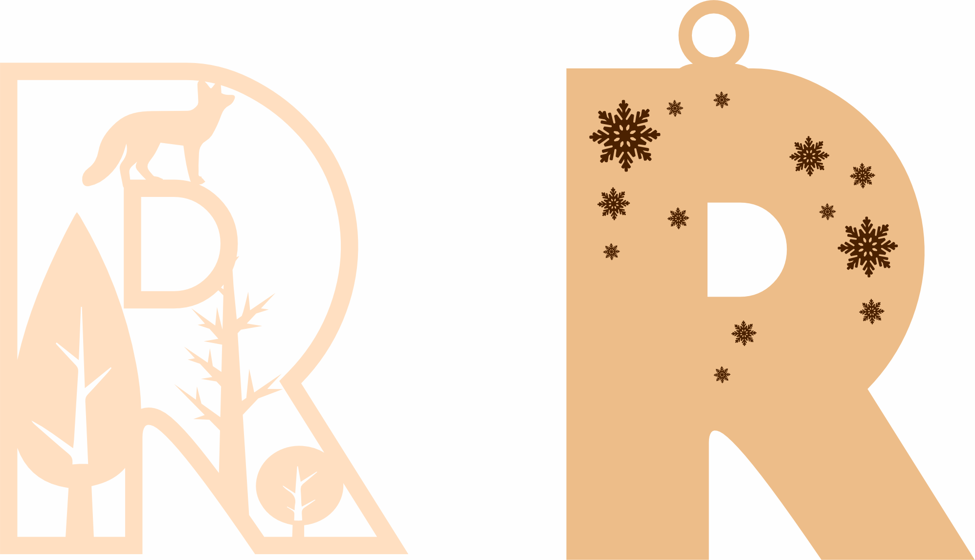 imagem do arquivo vetor para download Letra R Natalina para Decoração