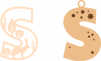 imagem do arquivo vetor para download Letra S Natalina para Decoração