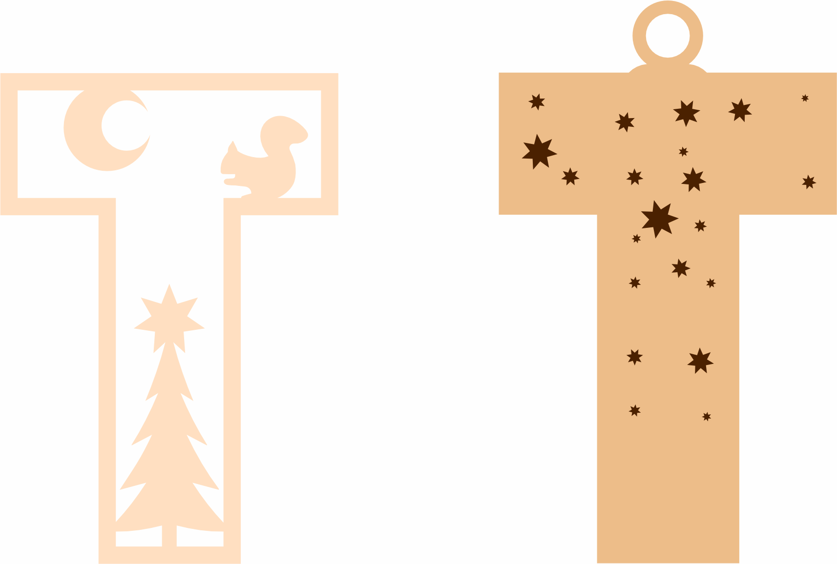 imagem do arquivo vetor para download Letra T Natalina para Decoração