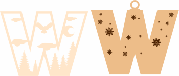 imagem do arquivo vetor para download Letra W Natalina para Decoração