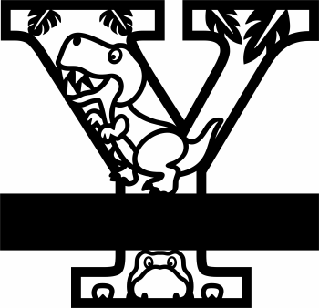 imagem do arquivo vetor para download Letra Y decorativa de Dinossauro