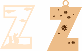 imagem do arquivo vetor para download Letra Z Natalina para Decoração